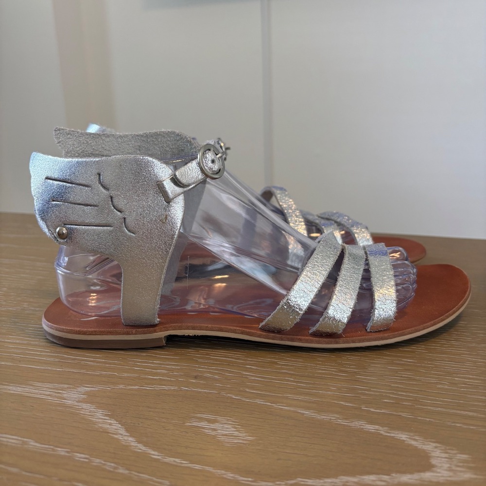 Rebels Wenona Silver Metallic Leather Winged Sandals Womens‎ Size 9